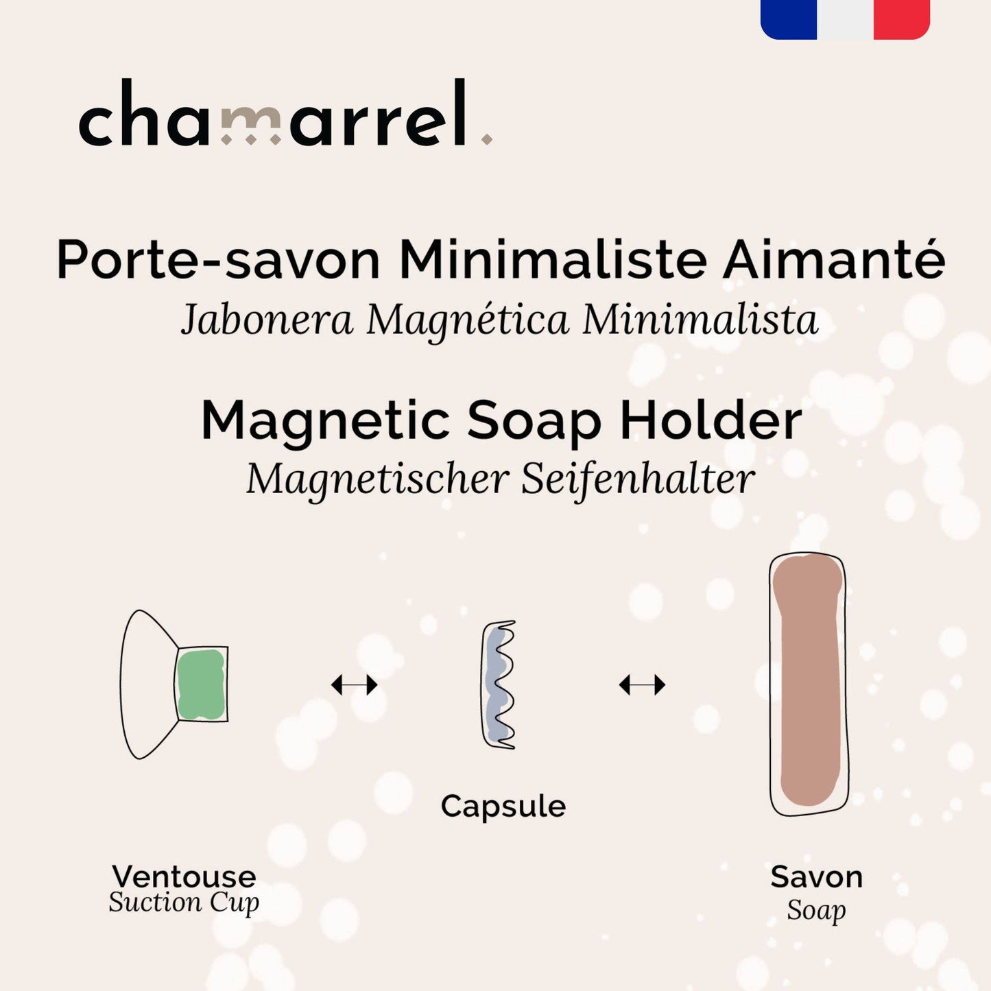 Porte-savon aimanté - fabriqué en France